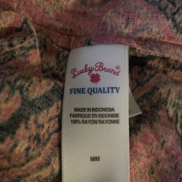 FREE SHIPPING 100% Rayon Red / Maroon “Lucky Brand” Midi Dress / Tunic - Picture 5 of 6